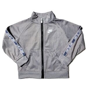Boy Toddler 24M‎ Nike Track Jacket Full Zip Gray Logo Spellout Kids Athletic